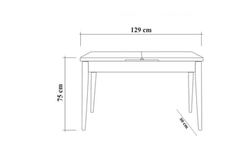 Idehult Spisegruppe 4 deler 75 cm - Valnøtt/Antrasitt - Møbler - Bord - Spisegruppe