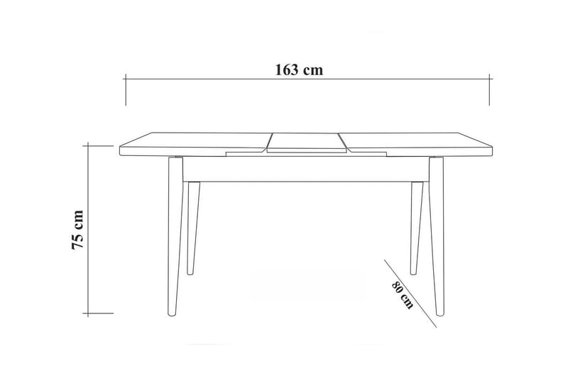 Idehult Spisegruppe 5 deler 75 cm - Tre/natur/Antrasitt - Møbler - Bord - Spisegruppe
