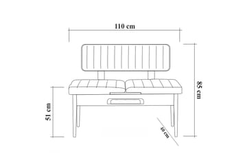 Idehult Spisegruppe 5 deler 75 cm - Tre/natur/Antrasitt - Møbler - Bord - Spisegruppe