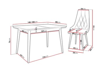 Ingram Spisegruppe Grønn - Møbler - Bord - Spisegruppe