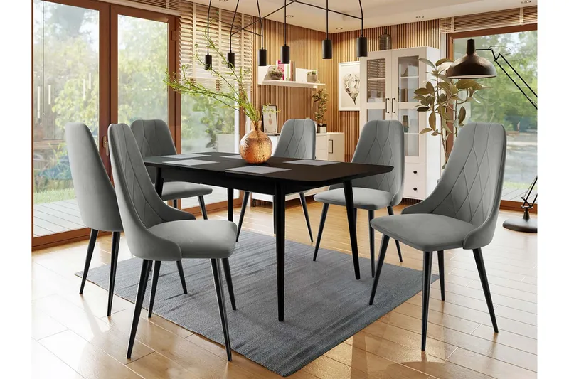 Ingram Spisegruppe Rund Grå - Møbler - Bord - Spisegruppe