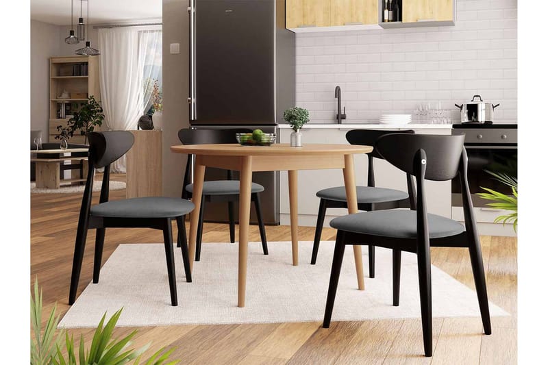 Ingram Spisegruppe Rund Svart - Møbler - Bord - Spisegruppe