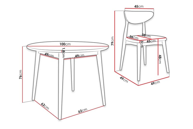 Ingram Spisegruppe Svart - Møbler - Bord - Spisegruppe