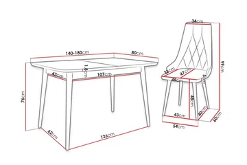 Ingram Spisegruppe Svart - Møbler - Bord - Spisegruppe