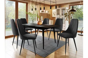 Ingram Spisegruppe Svart - Møbler - Bord - Spisegruppe