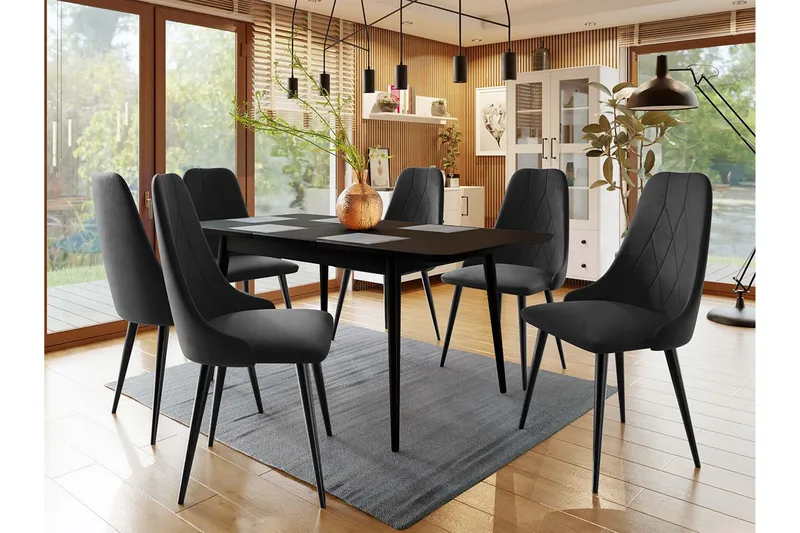 Ingram Spisegruppe Svart - Møbler - Bord - Spisegruppe