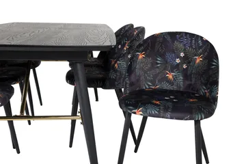 Irunea Forlengningsbar Spisegruppe 180 cm inkl. 6 Sedavi Sto - Svart/Blå - Møbler - Bord - Spisegruppe