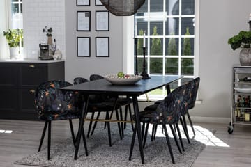 Irunea Forlengningsbar Spisegruppe 180 cm inkl. 6 Sedavi Sto - Svart/Blå - Møbler - Bord - Spisegruppe