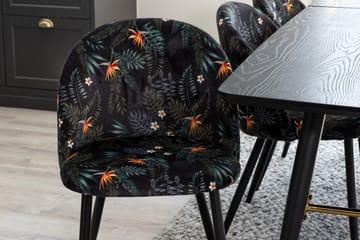 Irunea Forlengningsbar Spisegruppe 180 cm inkl. 6 Sedavi Sto - Svart/Blå - Møbler - Bord - Spisegruppe