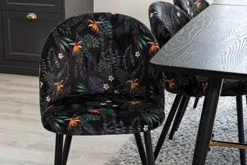 Irunea Forlengningsbar Spisegruppe 180 cm inkl. 6 Sedavi Sto - Svart/Blå - Møbler - Bord - Spisegruppe