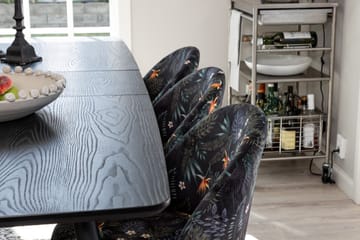 Irunea Forlengningsbar Spisegruppe 180 cm inkl. 6 Sedavi Sto - Svart/Blå - Møbler - Bord - Spisegruppe