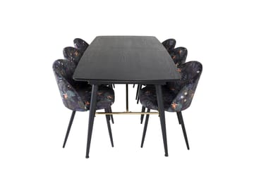 Irunea Forlengningsbar Spisegruppe 180 cm inkl. 6 Sedavi Sto - Svart/Blå - Møbler - Bord - Spisegruppe