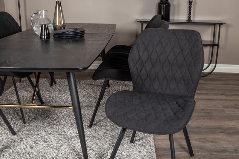 Irunea Forlengningsbar Spisegruppe 180 cm inkl. 6 Sumoas Sto - Svart - Møbler - Bord - Spisegruppe