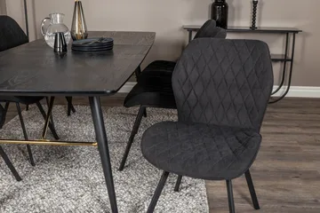 Irunea Forlengningsbar Spisegruppe 180 cm inkl. 6 Sumoas Sto - Svart - Møbler - Bord - Spisegruppe