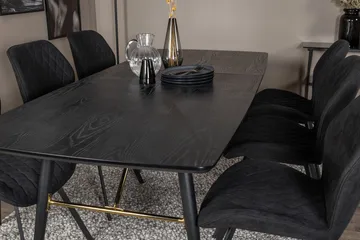 Irunea Forlengningsbar Spisegruppe 180 cm inkl. 6 Sumoas Sto - Svart - Møbler - Bord - Spisegruppe