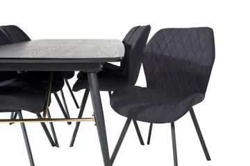 Irunea Forlengningsbar Spisegruppe 180 cm inkl. 6 Sumoas Sto - Svart - Møbler - Bord - Spisegruppe