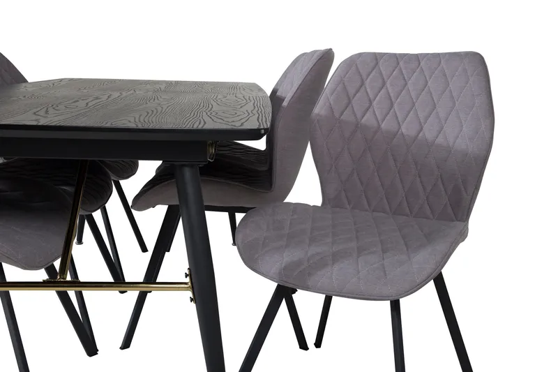 Irunea Forlengningsbar Spisegruppe 180 cm inkl. 6 Sumoas Sto - Svart/Grå - Møbler - Bord - Spisegruppe