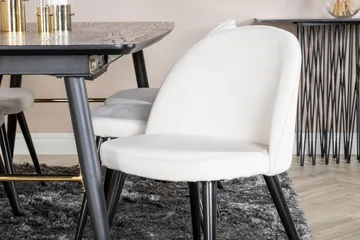 Irunea Forlengningsbar Spisegruppe 180 cm inkl. 6 Valera Sto - Svart/Beige/Cordfløyel - Møbler - Bord - Spisegruppe