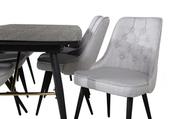 Irunea Forlengningsbar Spisegruppe 180 cm inkl. 6 Valera Sto - Svart/Grå - Møbler - Bord - Spisegruppe