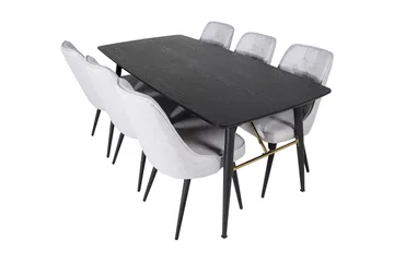 Irunea Forlengningsbar Spisegruppe 180 cm inkl. 6 Valera Sto - Svart/Grå - Møbler - Bord - Spisegruppe