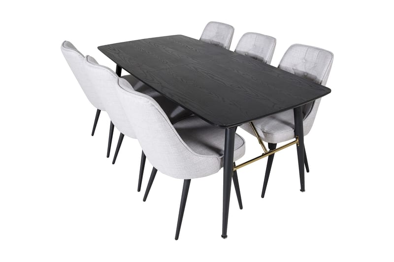 Irunea Forlengningsbar Spisegruppe 180 cm inkl. 6 Valera Sto - Svart/Grå - Møbler - Bord - Spisegruppe