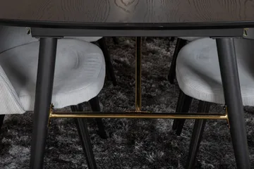 Irunea Forlengningsbar Spisegruppe 180 cm inkl. 6 Valeri Sto - Svart/Grå/Cordfløyel - Møbler - Bord - Spisegruppe