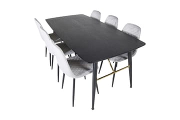 Irunea Forlengningsbar Spisegruppe 180 cm inkl. 6 Ypas Stole - Grå/Svart - Møbler - Bord - Spisegruppe