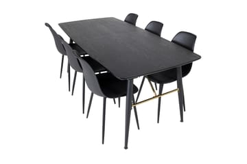 Irunea Forlengningsbar Spisegruppe 180 cm inkl. 6 Ypas Stole - Svart - Møbler - Bord - Spisegruppe
