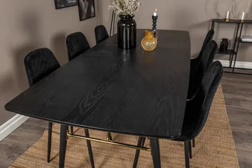 Irunea Forlengningsbar Spisegruppe 180 cm inkl. 6 Ypas Stole - Svart - Møbler - Bord - Spisegruppe