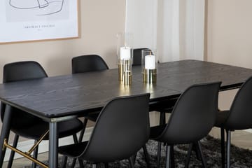 Irunea Forlengningsbar Spisegruppe 180 cm inkl. 6 Ypas Stole - Svart - Møbler - Bord - Spisegruppe