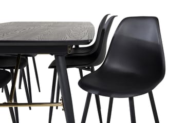 Irunea Forlengningsbar Spisegruppe 180 cm inkl. 6 Ypas Stole - Svart - Møbler - Bord - Spisegruppe