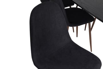 Irunea Forlengningsbar Spisegruppe 180 cm inkl. 6 Ypas Stole - Svart/Brun - Møbler - Bord - Spisegruppe