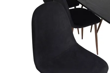 Irunea Forlengningsbar Spisegruppe 180 cm inkl. 6 Ypas Stole - Svart/Brun - Møbler - Bord - Spisegruppe