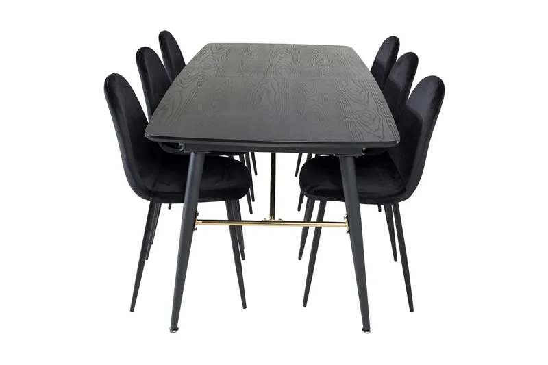 Irunea Forlengningsbar Spisegruppe 180 cm inkl. 6 Pontus Sto - Svart - Møbler - Bord - Spisegruppe