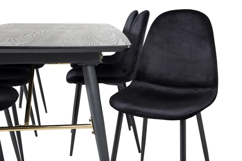 Irunea Forlengningsbar Spisegruppe 180 cm inkl. 6 Pontus Sto - Svart - Møbler - Bord - Spisegruppe