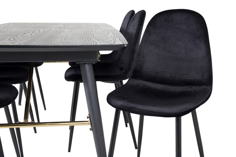Irunea Forlengningsbar Spisegruppe 180 cm inkl. 6 Pontus Sto - Svart - Møbler - Bord - Spisegruppe