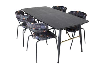 Irunea Forlengningsbar Spisegruppe 180cm inkl. 4 Arcarazo St - Svart/Flerfarget - Møbler - Bord - Spisegruppe