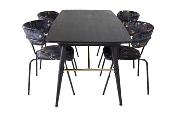 Irunea Forlengningsbar Spisegruppe 180cm inkl. 4 Arcarazo St - Svart/Flerfarget - Møbler - Bord - Spisegruppe