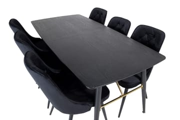 Irunea Forlengningsbar Spisegruppe 180cm inkl 6 Valera Lyx S - Svart - Møbler - Bord - Spisegruppe