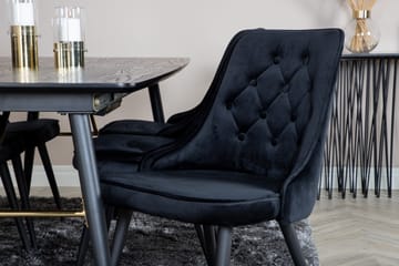 Irunea Forlengningsbar Spisegruppe 180cm inkl 6 Valera Lyx S - Svart - Møbler - Bord - Spisegruppe