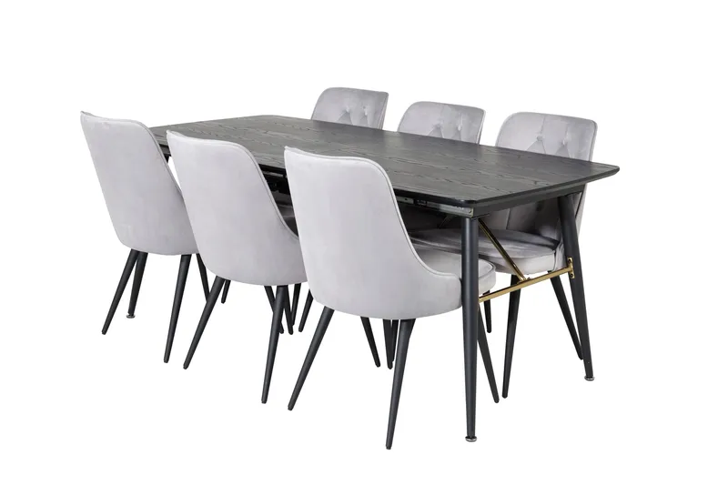 Irunea Spisebord 180 cm med 6 Valera Lyx Fløyelsstoler - Møbler - Bord - Spisegruppe