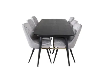 Irunea Spisebord 180 cm med 6 Valera Lyx Fløyelsstoler - Møbler - Bord - Spisegruppe