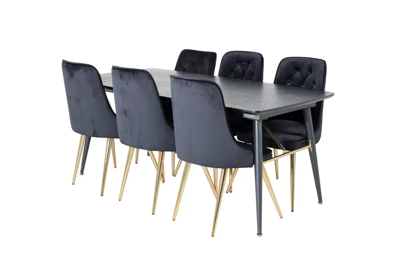 Irunea Spisebord 180 cm med 6 Valerie Lyx Fløyelsstoler - Møbler - Bord - Spisegruppe