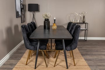 Irunea Spisebord 180 cm med 6 Valerie Lyx Fløyelsstoler - Møbler - Bord - Spisegruppe