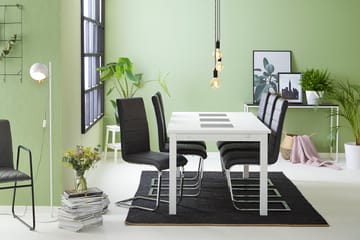 Jasmin med 6 Cibus Stoler - Hvit/Svart - Møbler - Bord - Spisegruppe