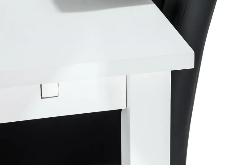 Jasmin Spisegruppe 180 + 6 Stoler Uttrekkbart spisebord - Hvit / Svart - Møbler - Bord - Spisegruppe