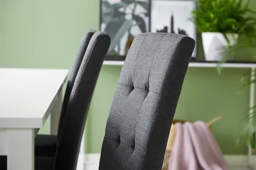 Jasmin Spisegruppe 180 cm Rektangulært spisebord med 6 Viktor Spisestoler - Hvit / Mørkgrå - Møbler - Bord - Spisegruppe