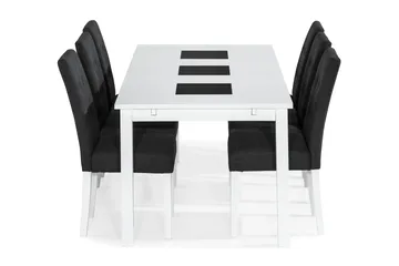 Jasmin Spisegruppe 180 cm Rektangulært spisebord med 6 Viktor Spisestoler - Hvit / Mørkgrå - Møbler - Bord - Spisegruppe