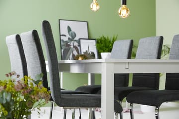 Jasmin Spisegruppe med 6 Cibus Stoler - Hvit/Grå - Møbler - Bord - Spisegruppe