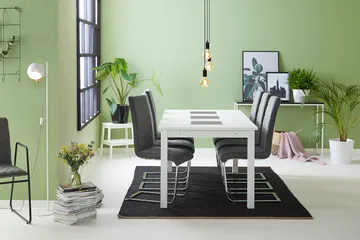 Jasmin Spisegruppe med 6 Cibus Stoler - Hvit/Grå - Møbler - Bord - Spisegruppe